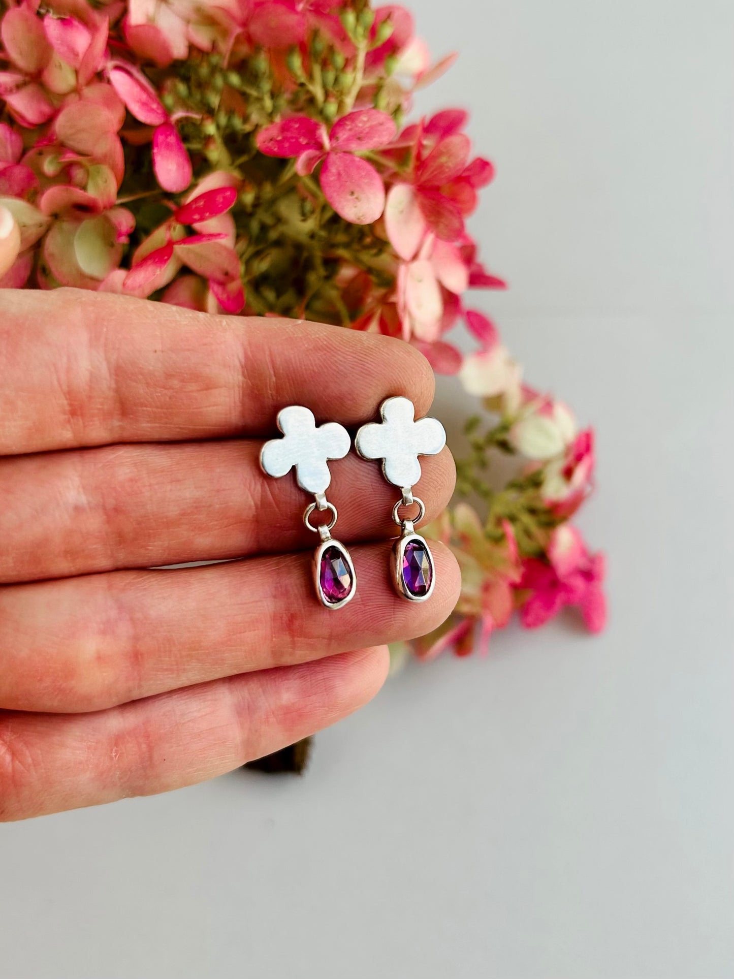 Be Present Earrings with Garnet