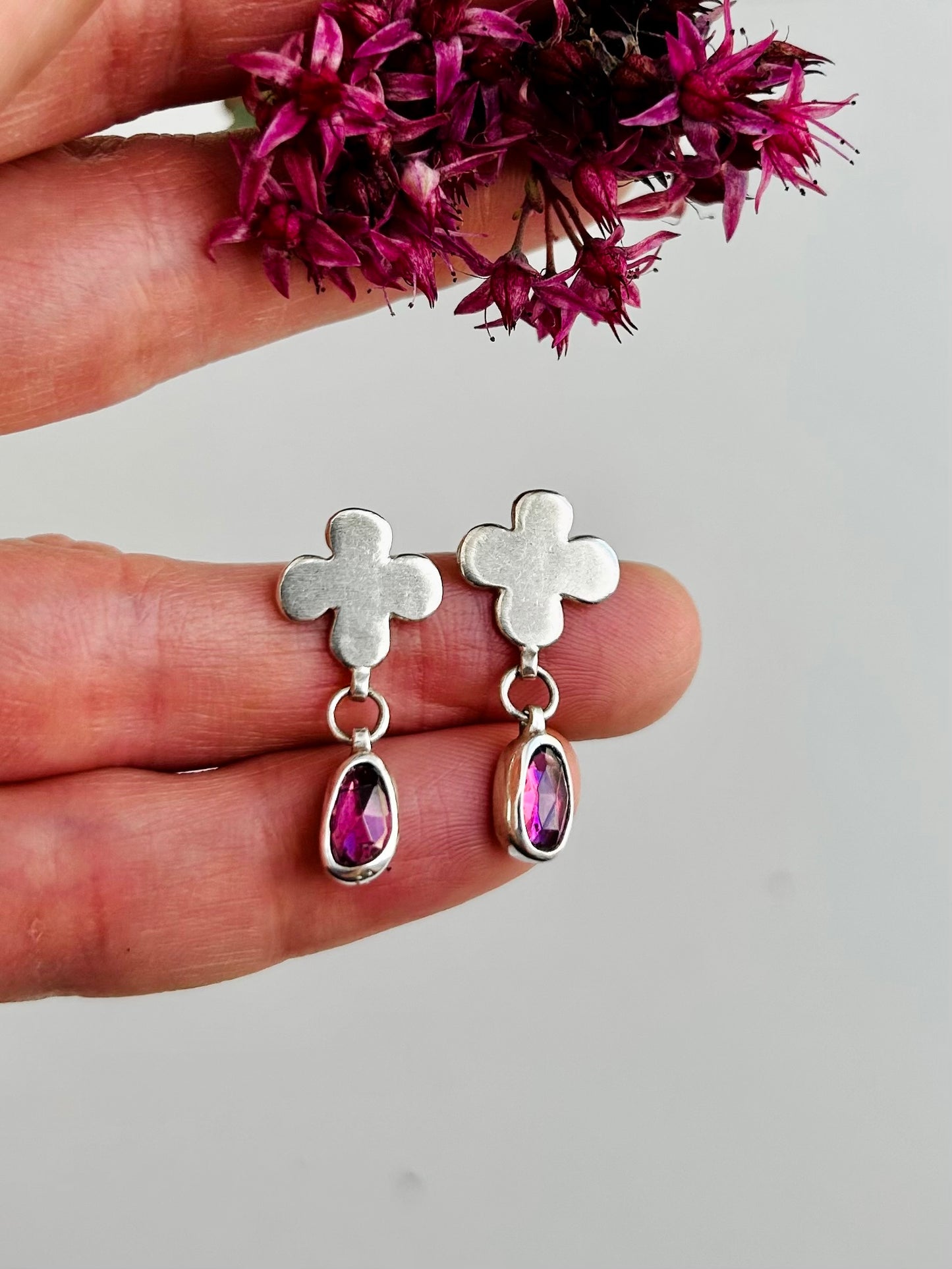 Be Present Earrings with Garnet