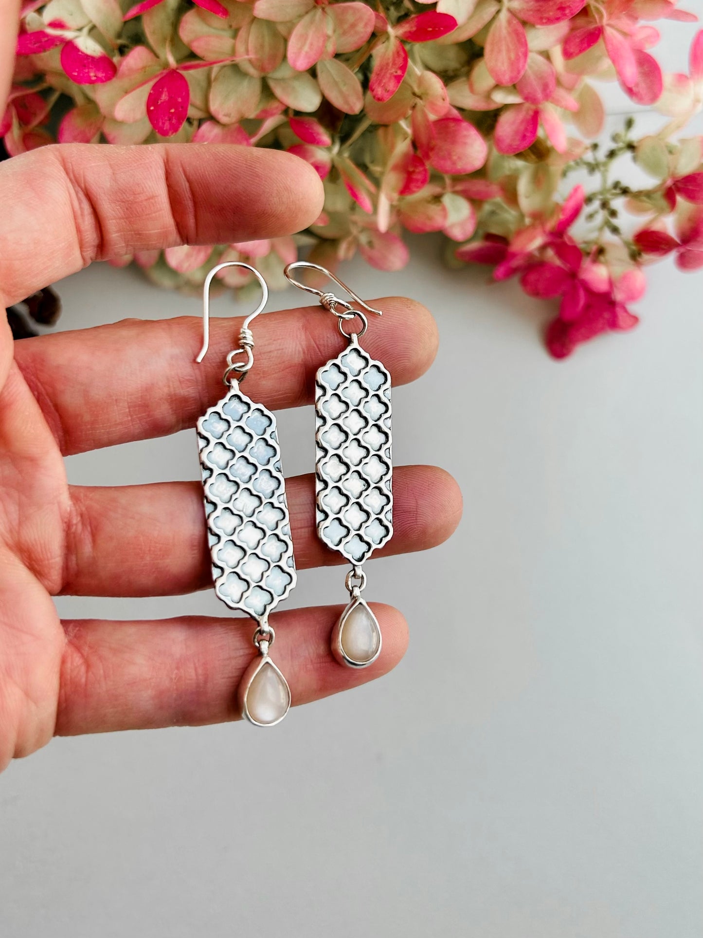 Patience Earrings with Peach Moonstone