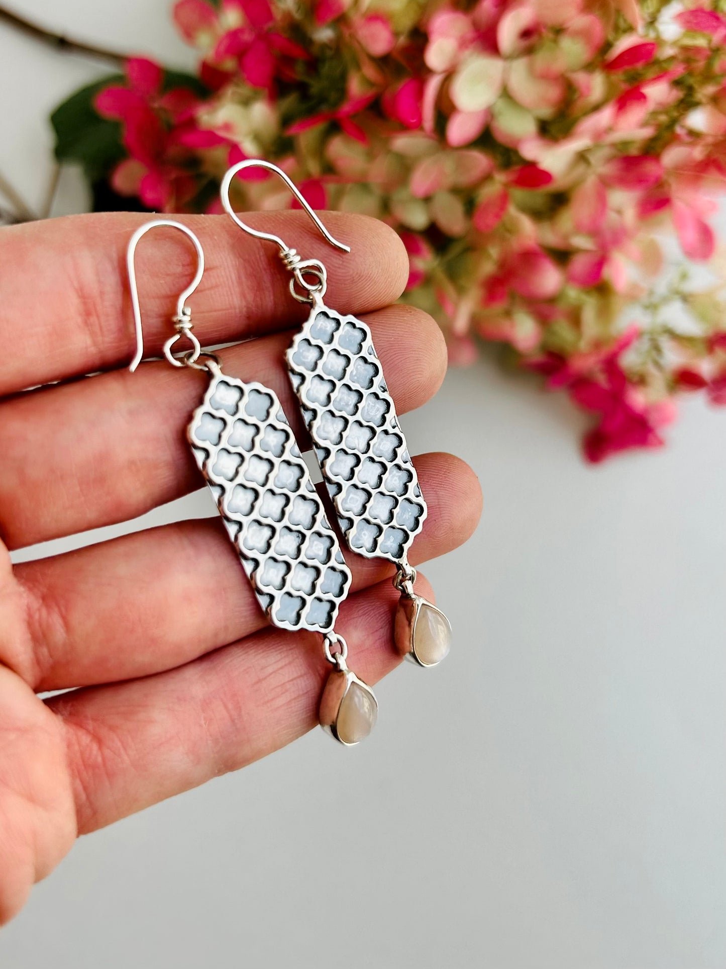 Patience Earrings with Peach Moonstone