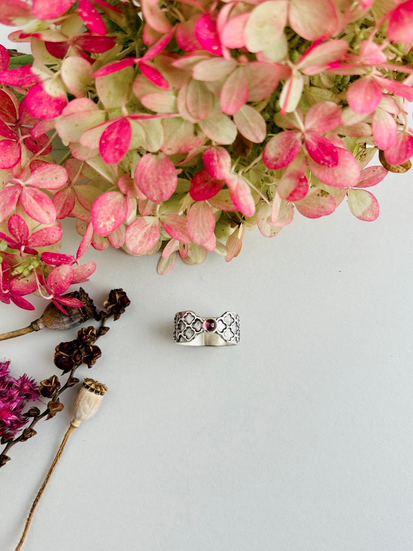 Patience Ring with Pink Tourmaline - Size 9.5