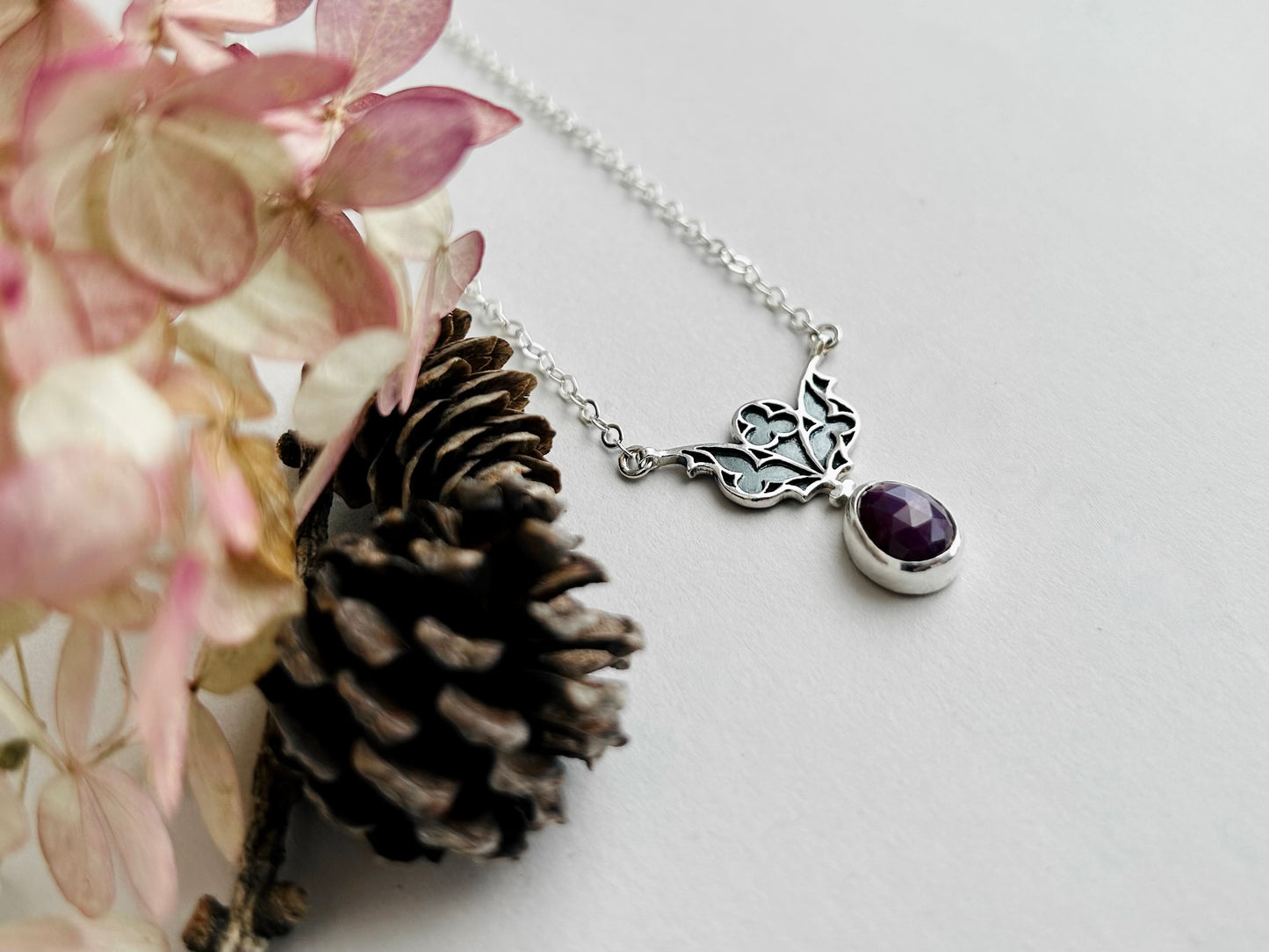 Sanctuary Necklace with Ruby - 20 inch chain