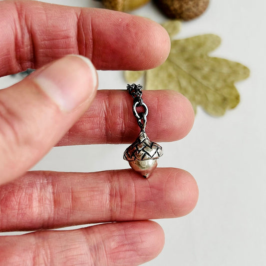 Tiny Acorn Necklace - 18.5 inch chain