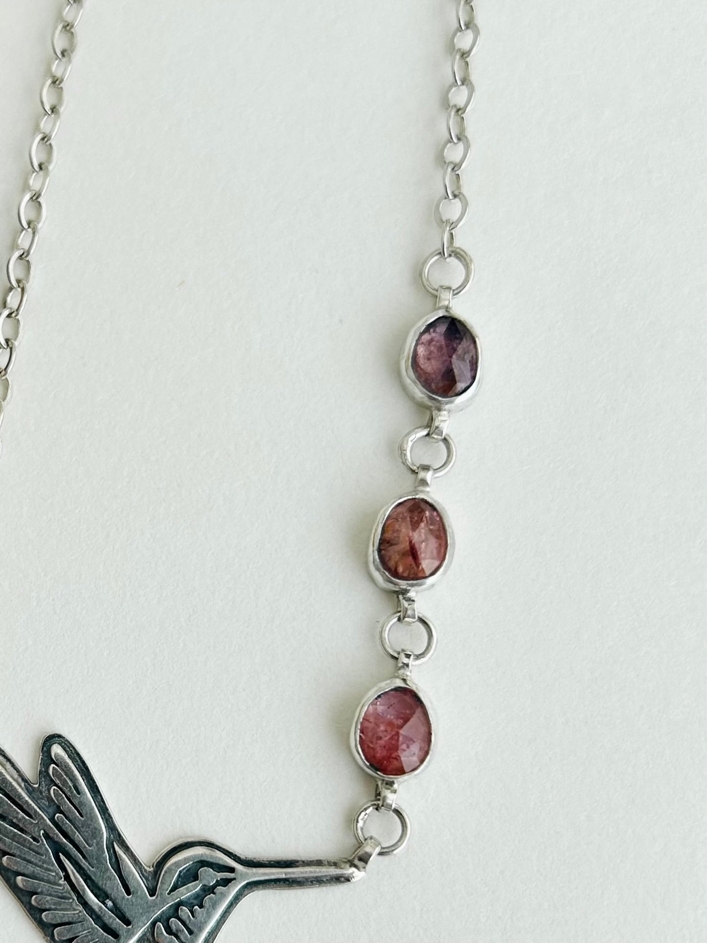 Hummingbird Necklace with Sapphires
