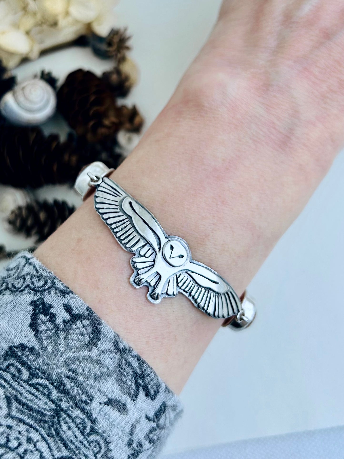 Owl Bracelet with Picasso Jasper