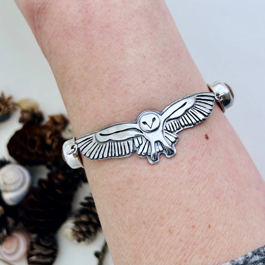 Owl Bracelet with Picasso Jasper