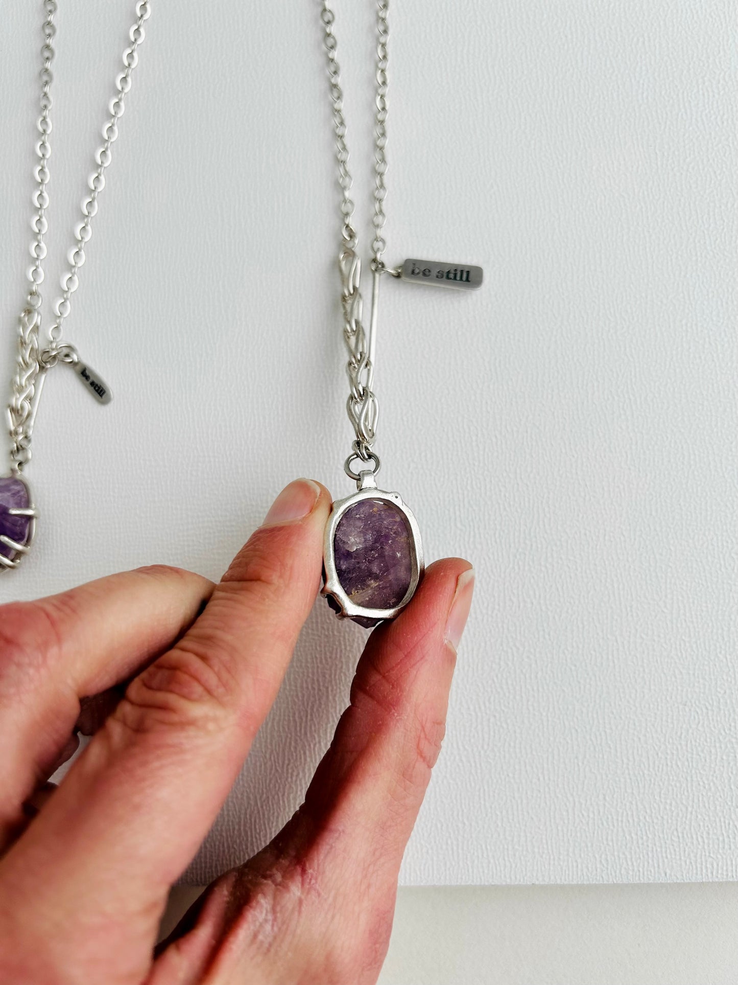 Be Still Necklace with Amethyst