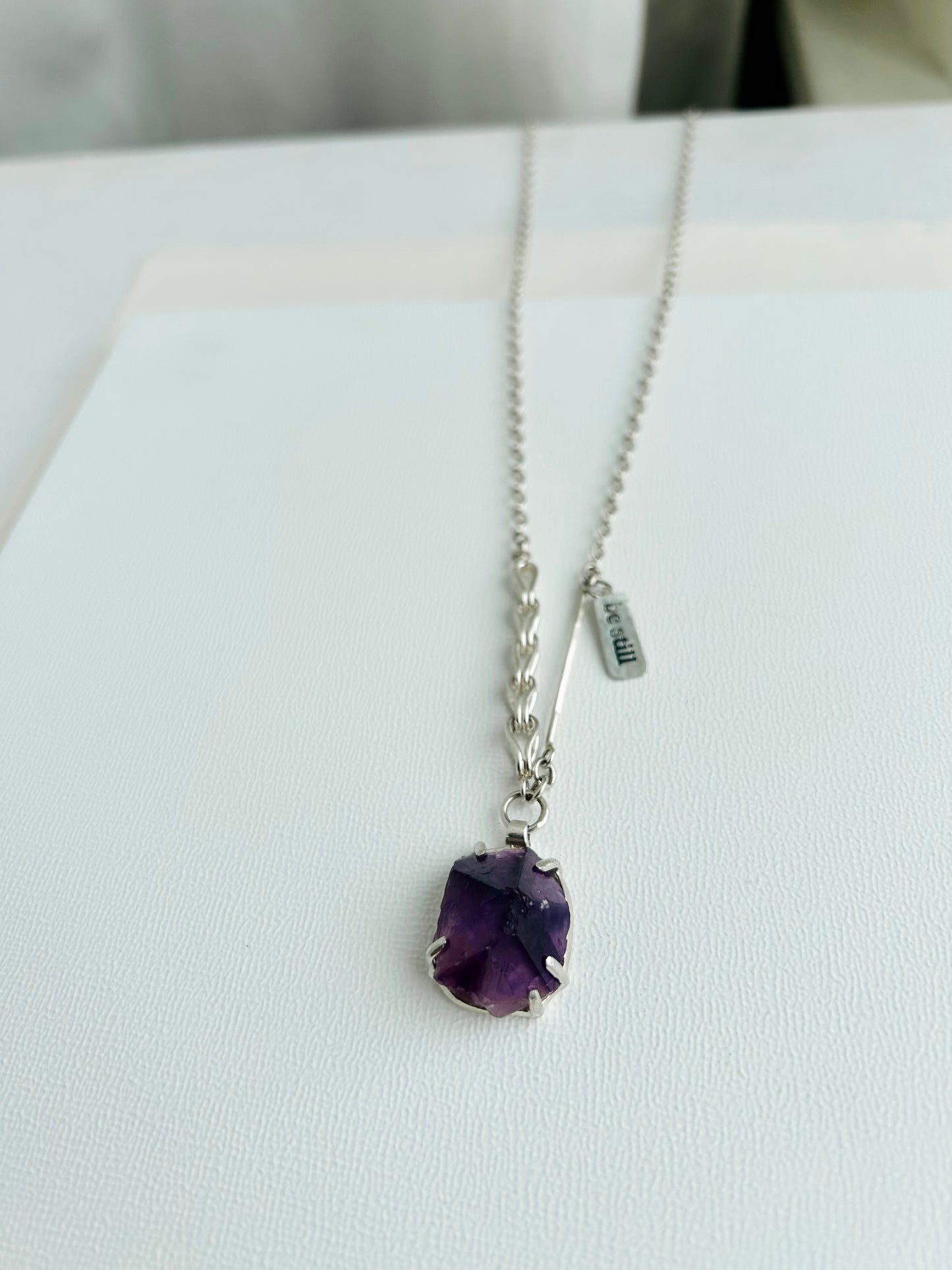 Be Still Necklace with Amethyst