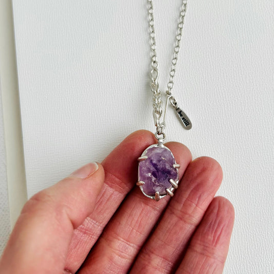 Be Still Necklace with Amethyst