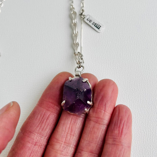 Be Still Necklace with Amethyst