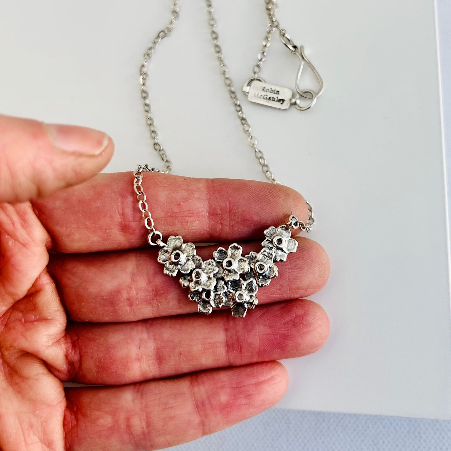 Forget Me Not Necklace - 18 inch chain