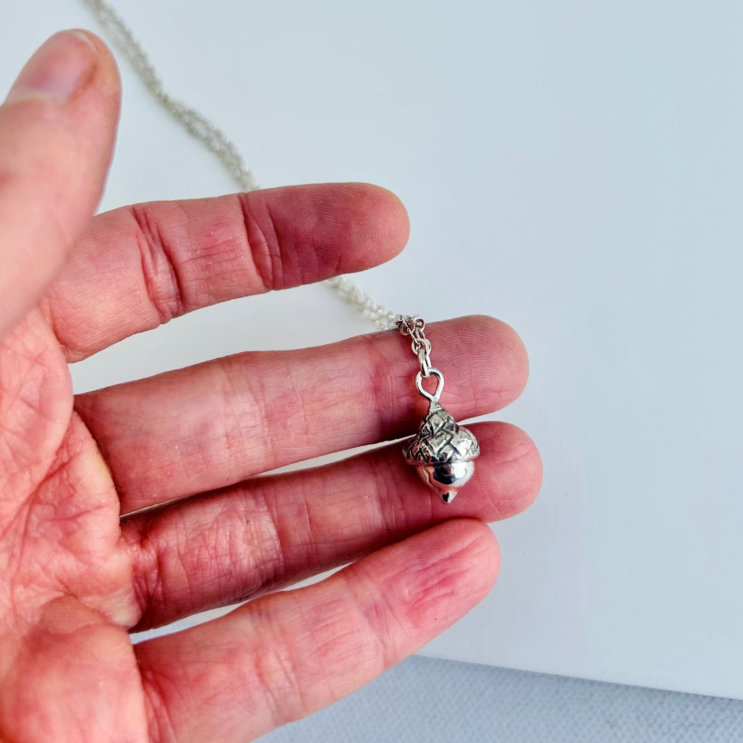 Tiny Acorn Necklace - 18 inch chain