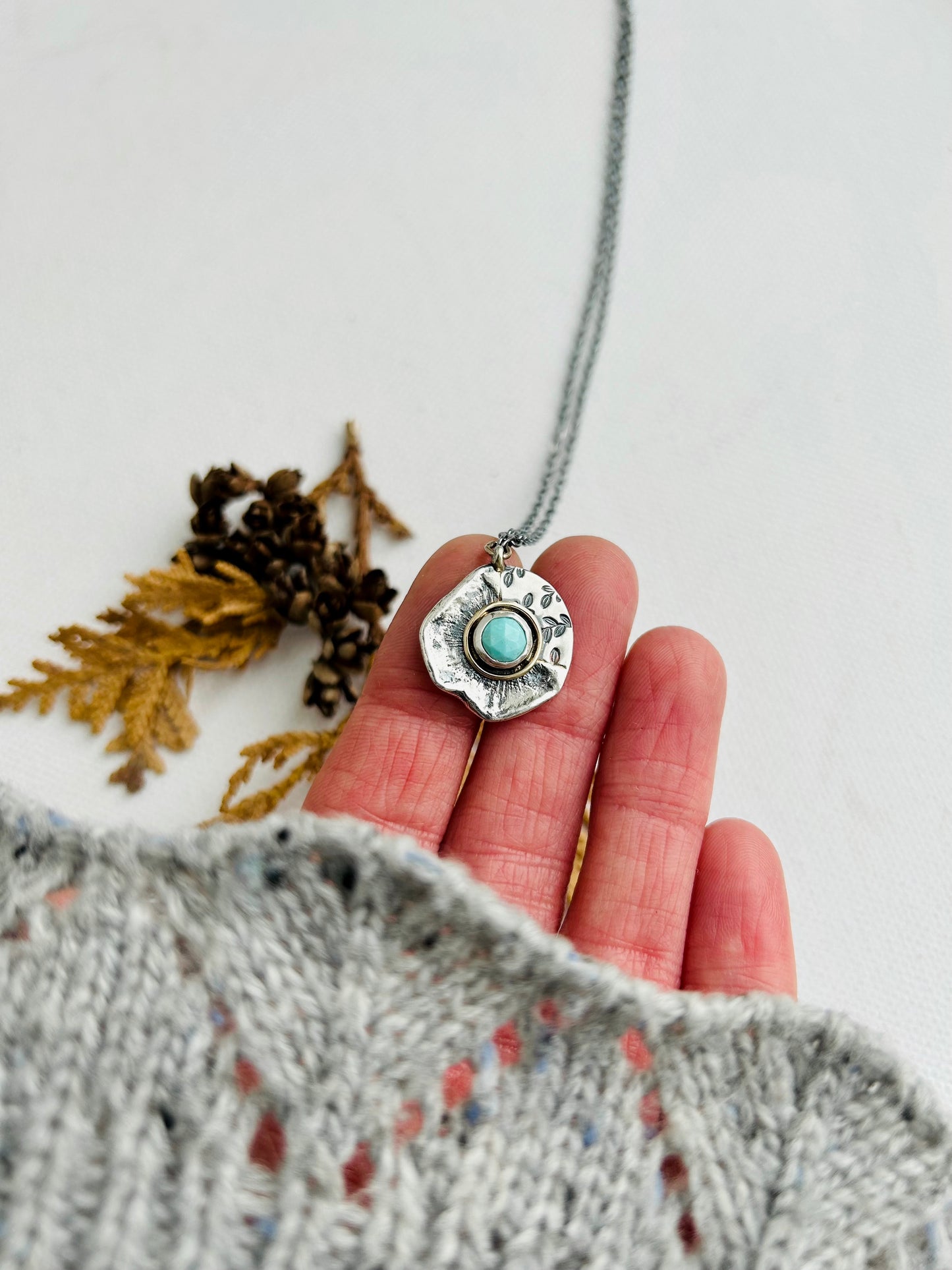 Circle Necklace with Turquoise