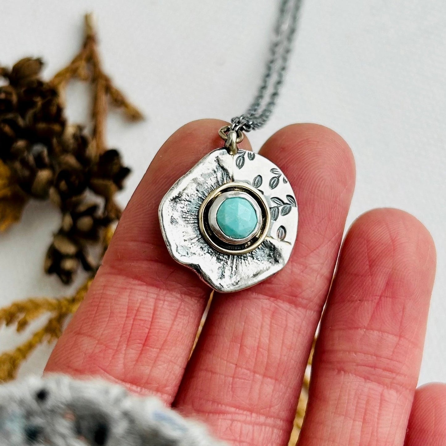 Circle Necklace with Turquoise